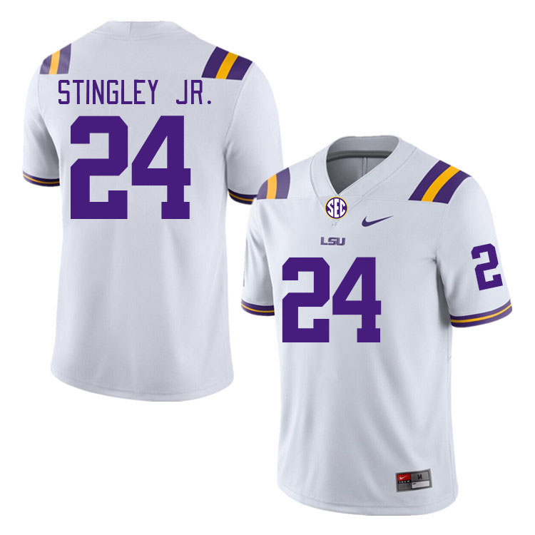 LSU Tigers #24 Derek Stingley Jr. College Football Jerseys Stitched Sale-White